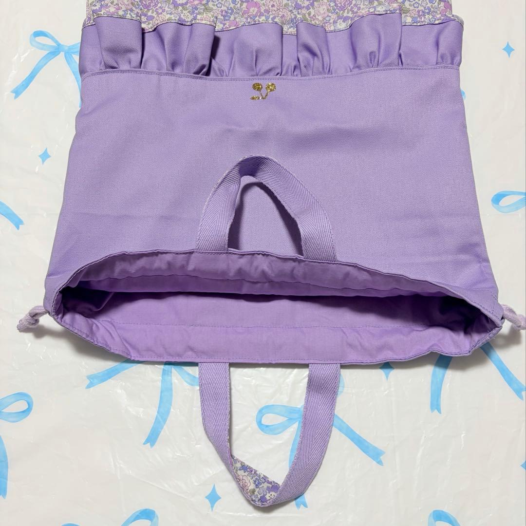 撥水加工ツイル×ミシェル　レッスンバッグ上履き入れ体操服袋　ハンドメイド