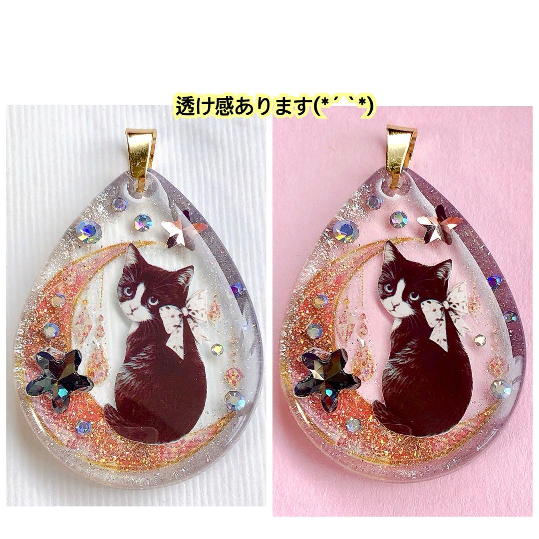 同梱値引100円❤️No.2474 レジン ペンダントトップ 猫 ネコ ねこ ♡