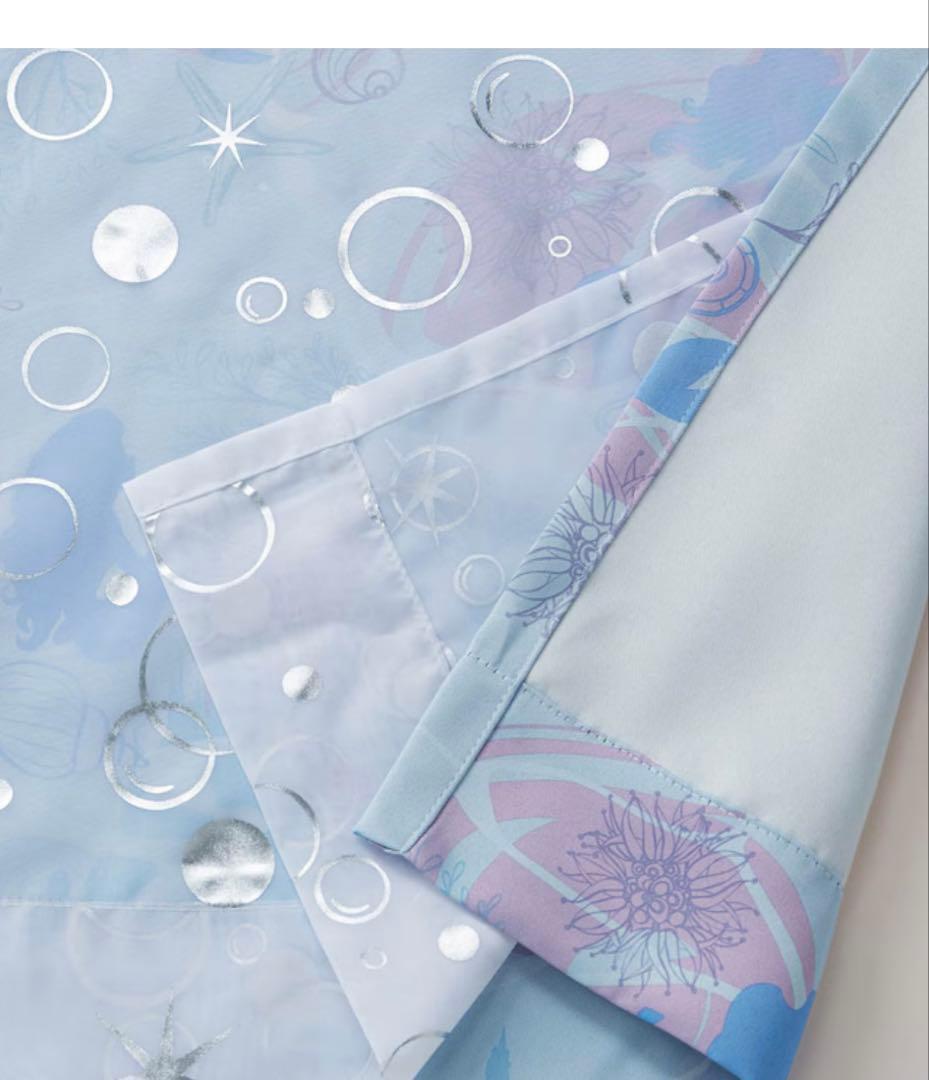 アリエル　カーテン　箔プリント　二重遮光カーテン　ベルメゾン