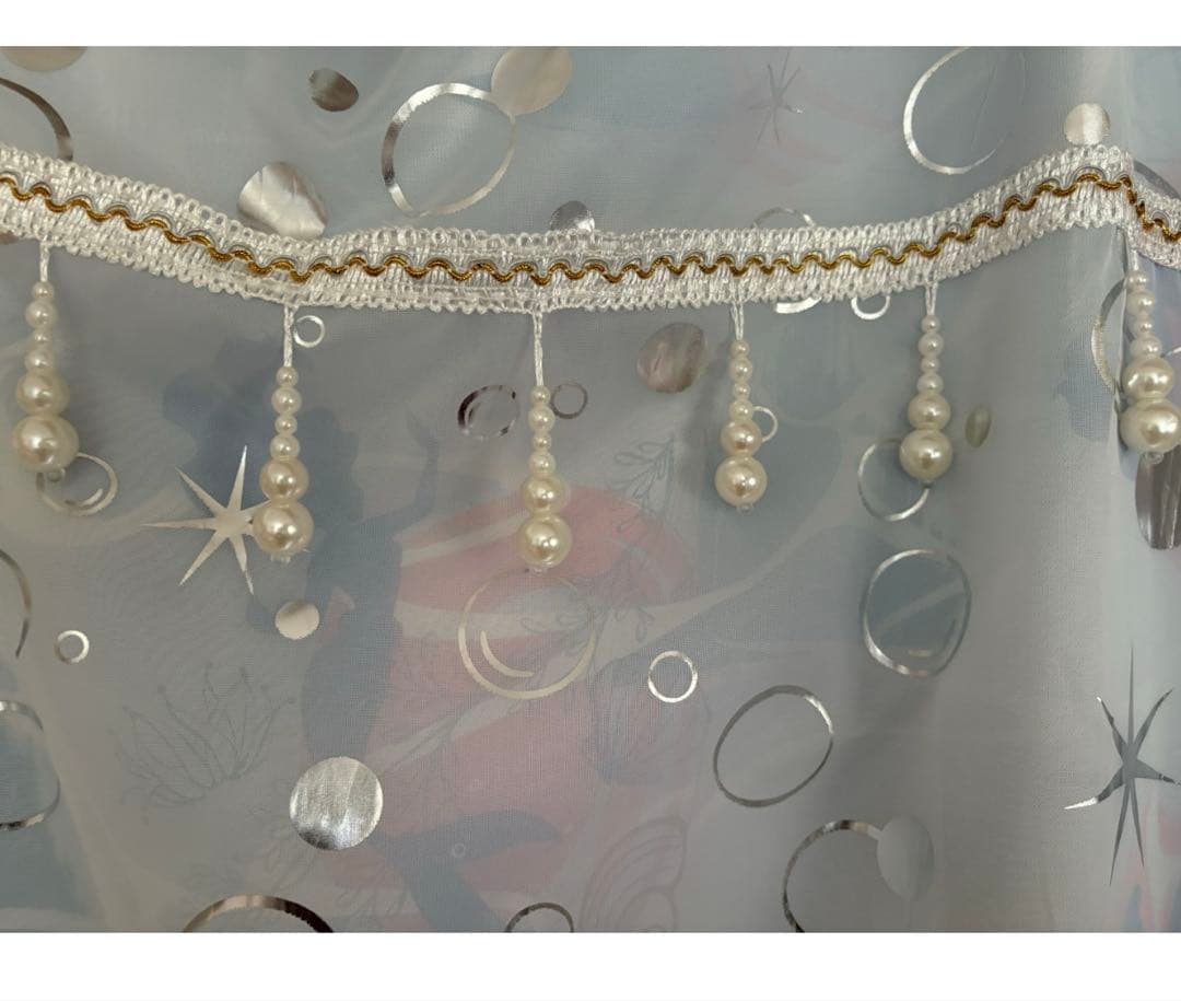 アリエル　カーテン　箔プリント　二重遮光カーテン　ベルメゾン