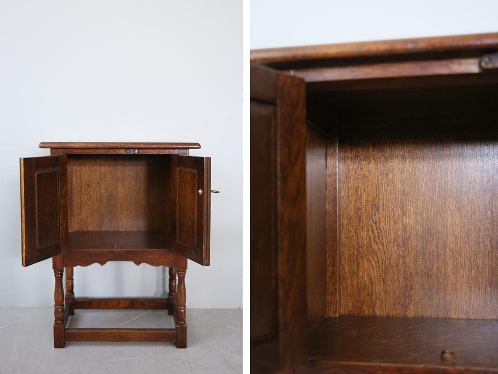 英国アンティーク木製カップボード/キャビネット/キッチン収納/飾り棚92-162