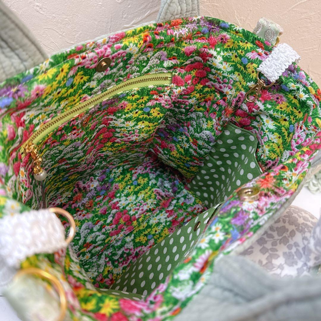 あ*き様 コヤンイサムチョン♡bigるみちゃんヌビ×インド刺繍の春色トートバッグ