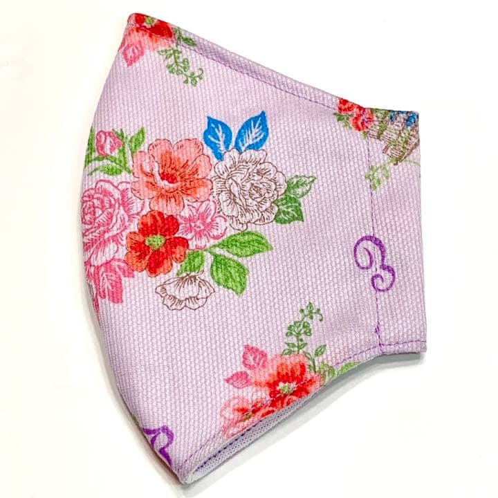 No.158 オーダーマスク　花柄　パープル　おまとめ割
