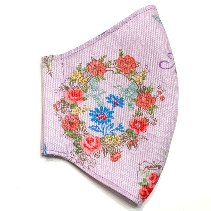 No.158 オーダーマスク　花柄　パープル　おまとめ割