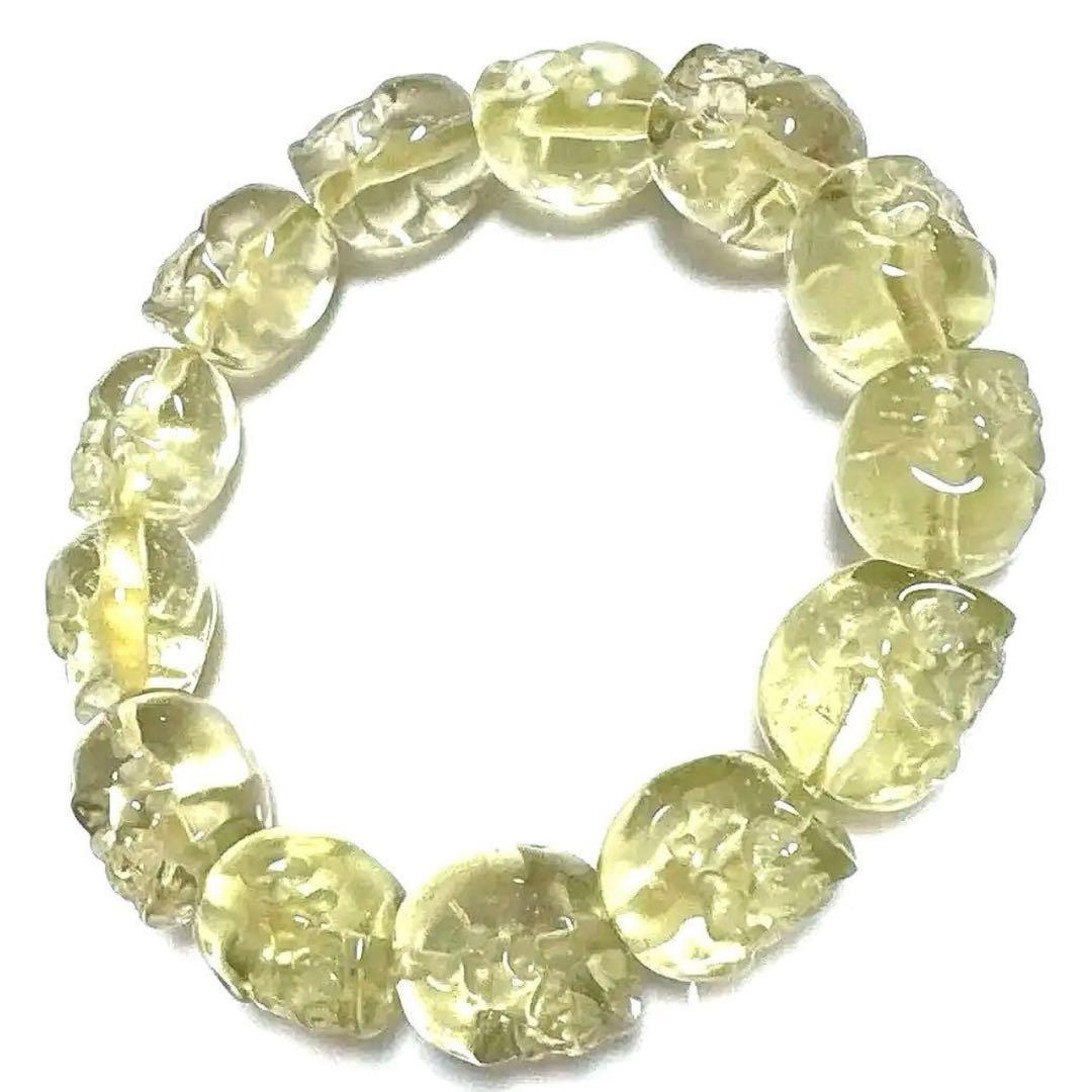 運命的な激レア極上品★ リビアングラス隕石　スカル　ブレスレット　プレミアム品質