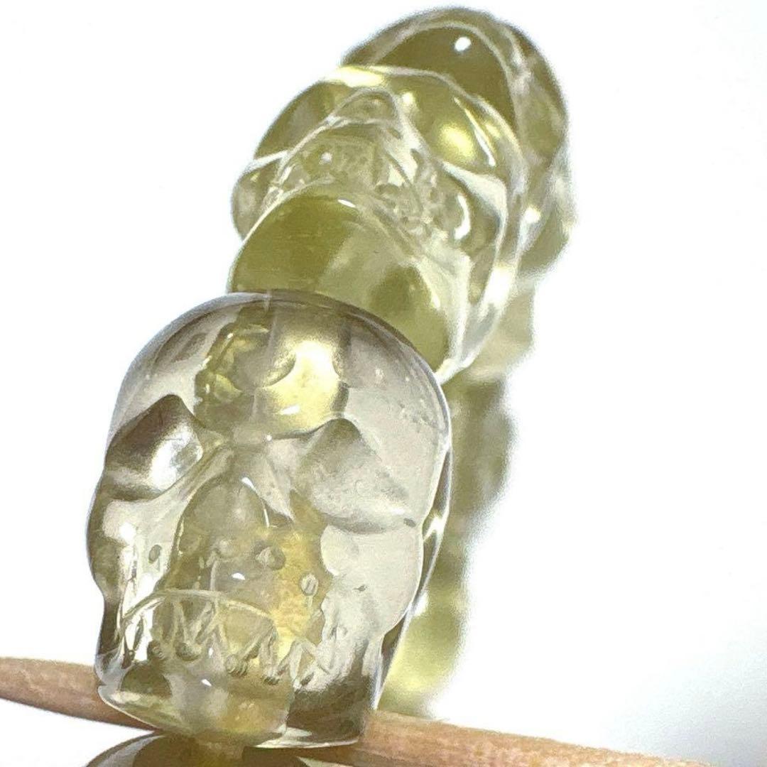 運命的な激レア極上品★ リビアングラス隕石　スカル　ブレスレット　プレミアム品質