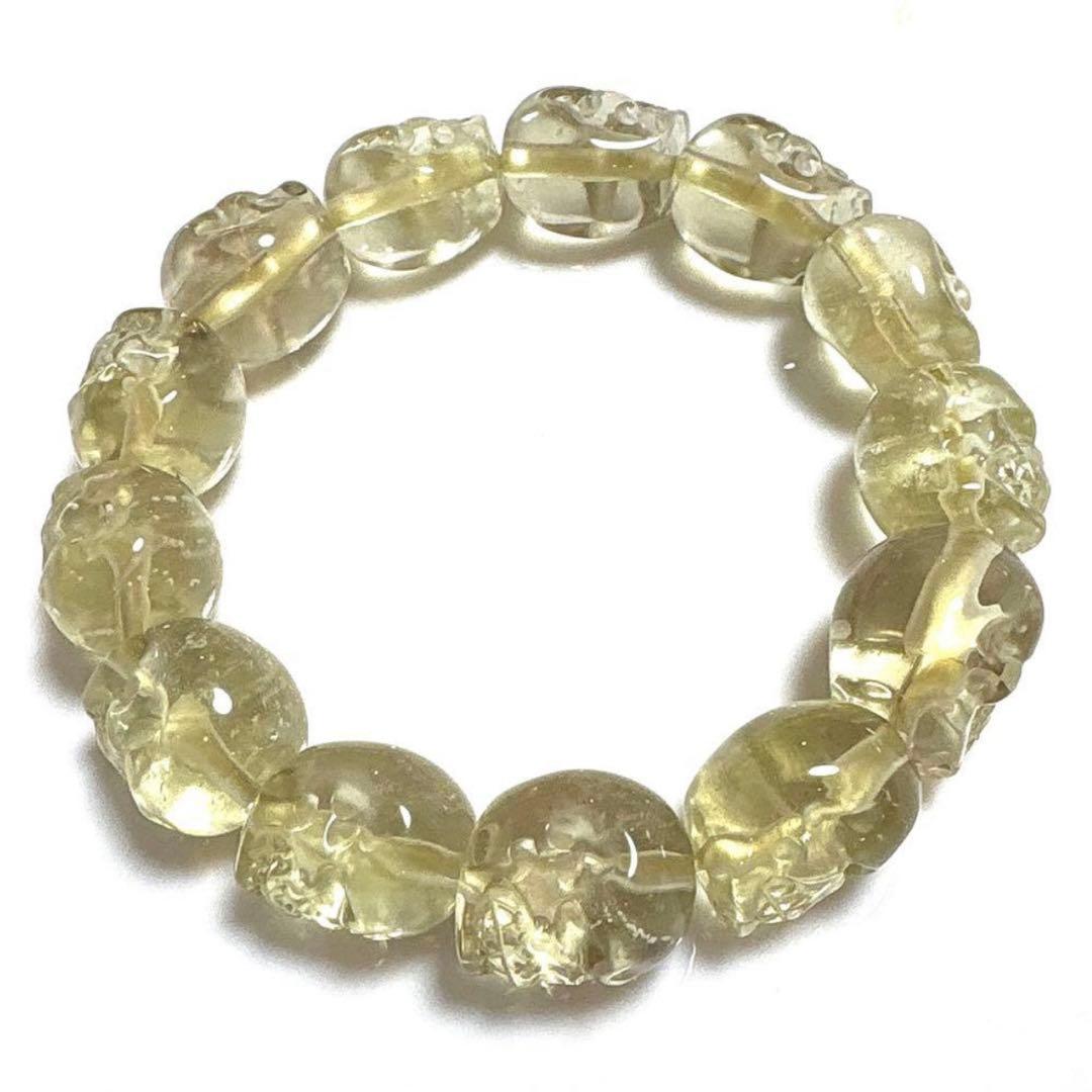 運命的な激レア極上品★ リビアングラス隕石　スカル　ブレスレット　プレミアム品質