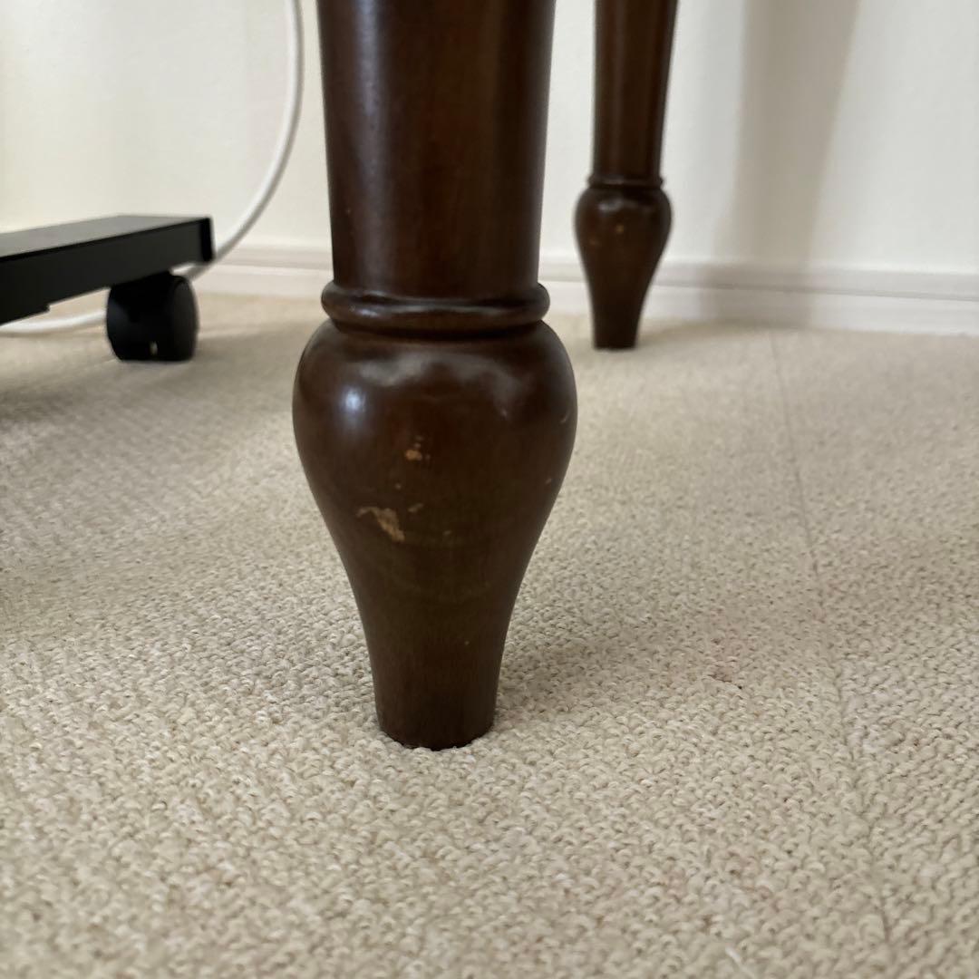 送料込み　ダークブラウン 木製デスク 引き出し付き