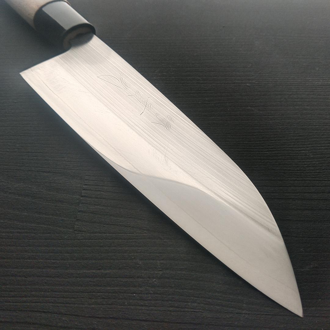 堺實光 特殊三徳包丁 MV鋼 両刃 刃渡り165㎜ 研ぎ済