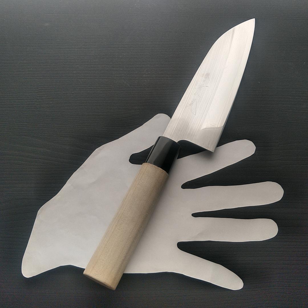 堺實光 特殊三徳包丁 MV鋼 両刃 刃渡り165㎜ 研ぎ済