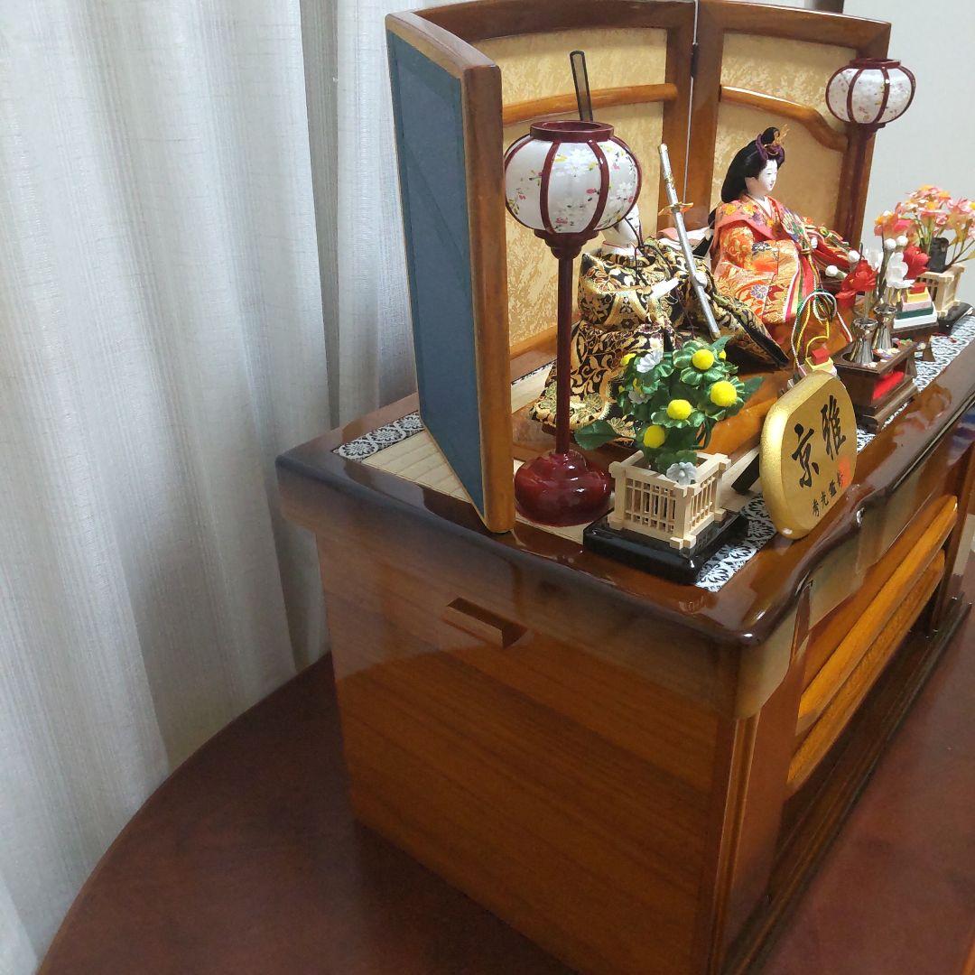 雛人形 親王飾り 木製台座 京雅 作家物？ 収納飾り ひな人形 節句