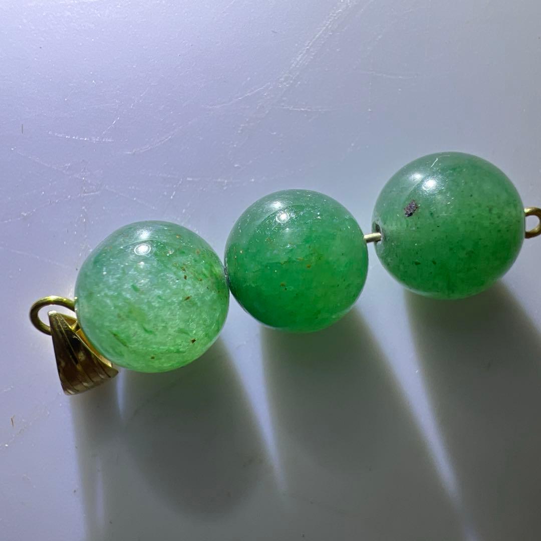 K18刻印　本翡翠玉ネックレストップ　2.6g 東Y8-0403☆2F