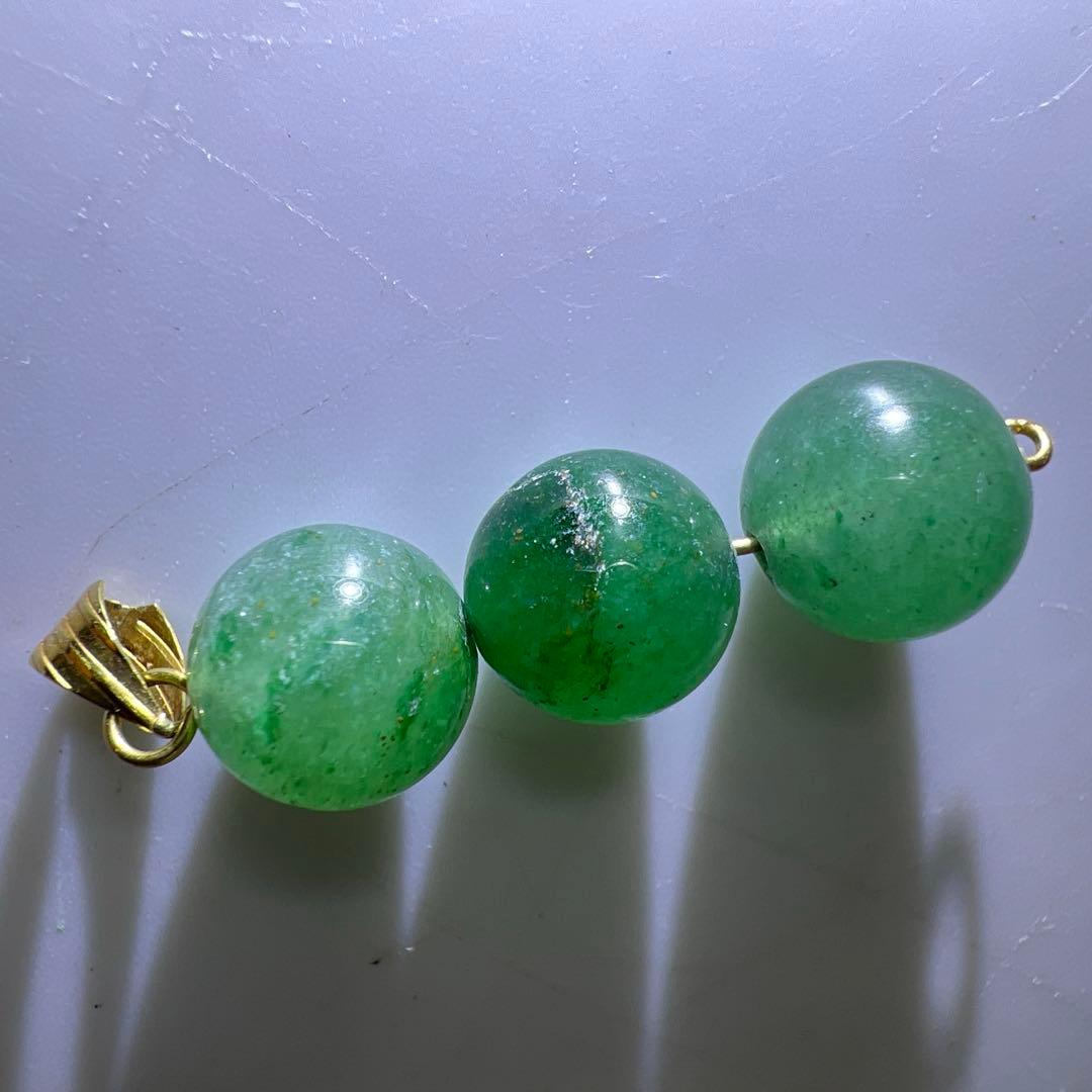 K18刻印　本翡翠玉ネックレストップ　2.6g 東Y8-0403☆2F