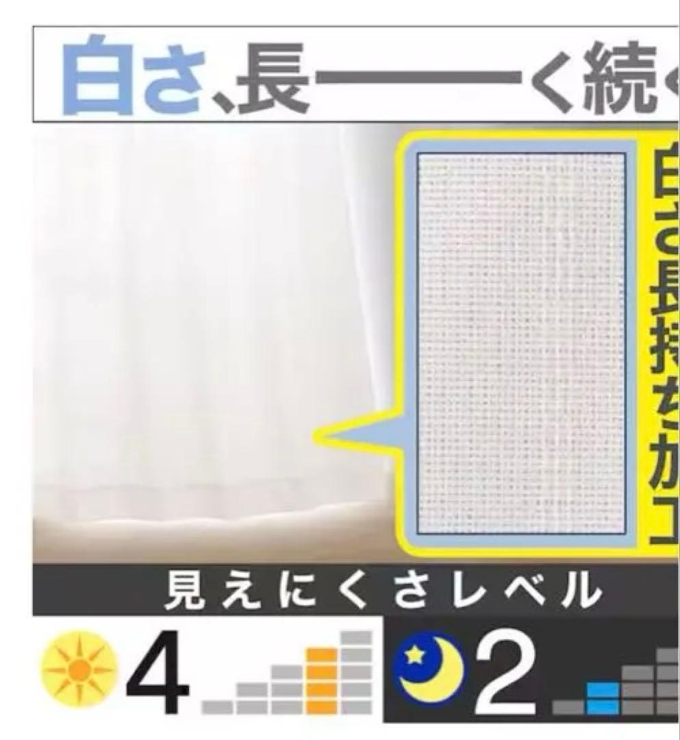 ニトリ遮熱・ミラー・防汚レースカーテン　ホワイトクリアST2 140X170