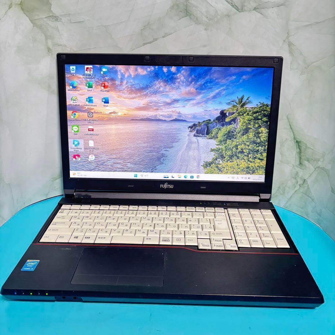 【オフィス付】富士通★Win11Pro★爆速SSD★i3ノートPC★メモリ8GB