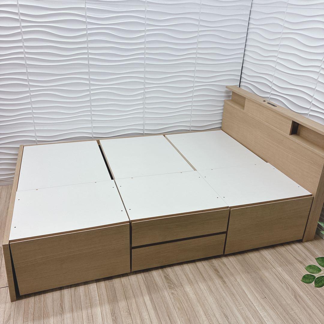 ◇大阪府 神戸市配達料無料◇ニトリ◇ベッドフレーム◇ダブル◇収納コンセント照明付