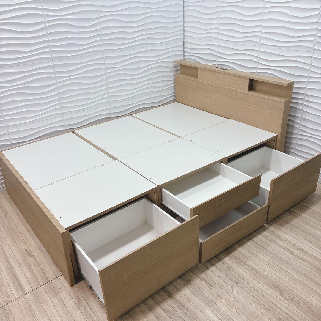 ◇大阪府 神戸市配達料無料◇ニトリ◇ベッドフレーム◇ダブル◇収納コンセント照明付