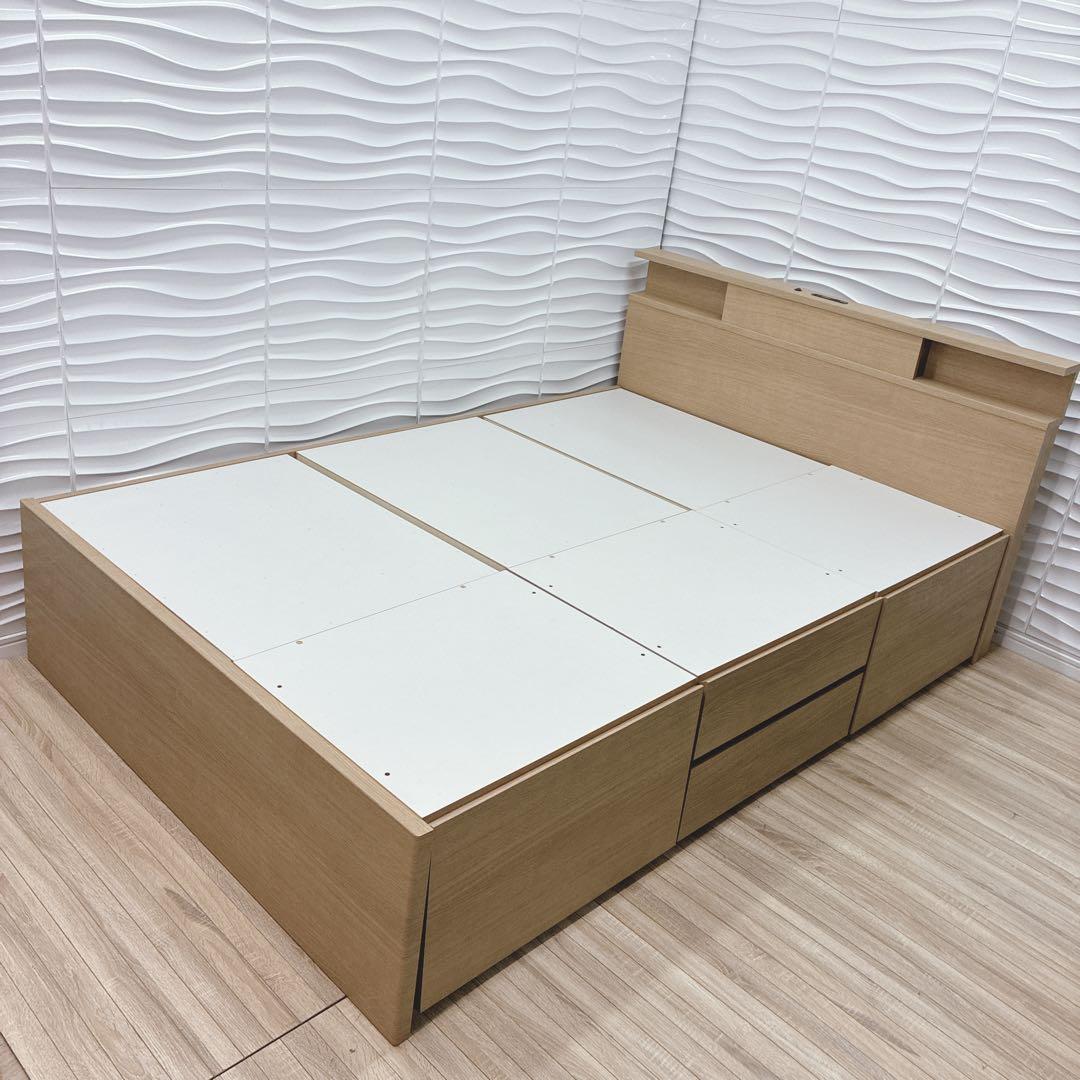 ◇大阪府 神戸市配達料無料◇ニトリ◇ベッドフレーム◇ダブル◇収納コンセント照明付