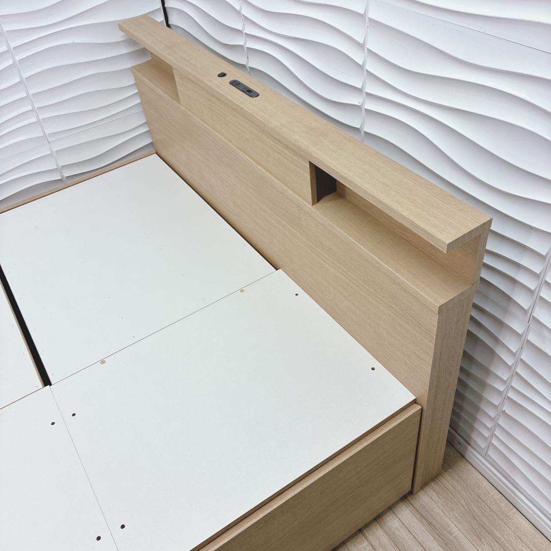 ◇大阪府 神戸市配達料無料◇ニトリ◇ベッドフレーム◇ダブル◇収納コンセント照明付