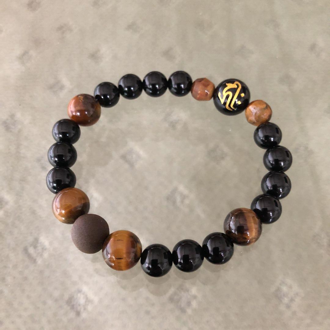 高波動セラミックス／密教 ☆ 結界と浄化 ブレスレット 内径 16 ㎝