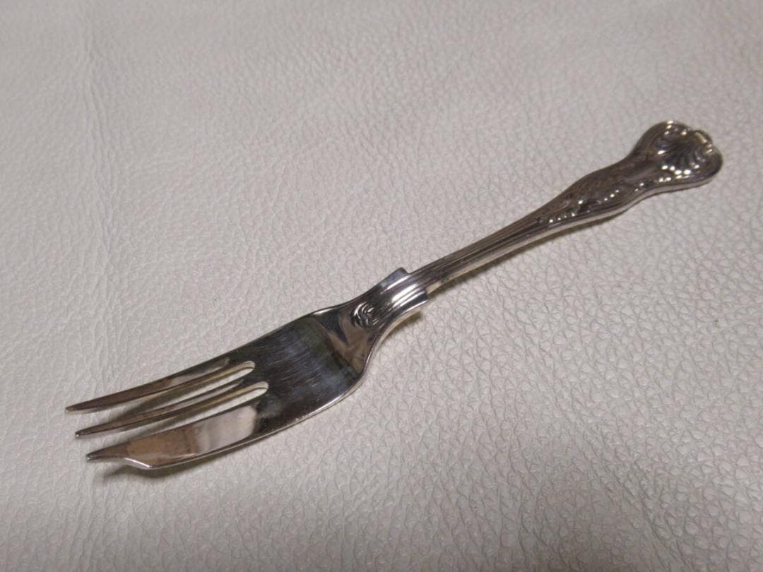 共箱付 1995年製◆マッピン＆ウェッブ ケーキフォーク 銀プレート 6本セット