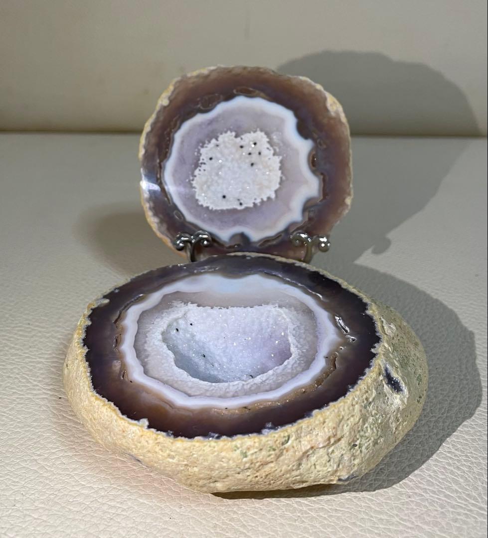 トレジャー瑪瑙 ドゥルージーアゲート 聚宝盆 雪模様 シュガー トルマリン共生