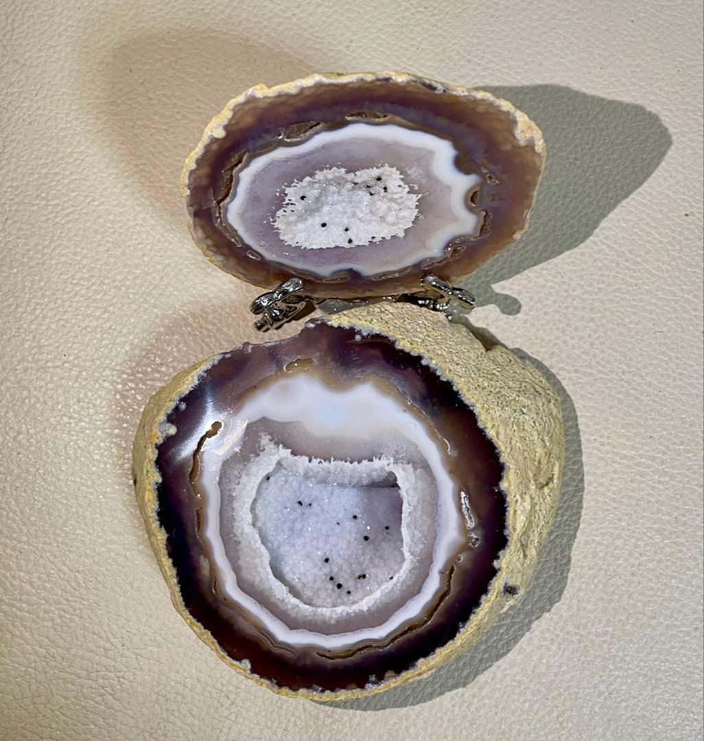 トレジャー瑪瑙 ドゥルージーアゲート 聚宝盆 雪模様 シュガー トルマリン共生