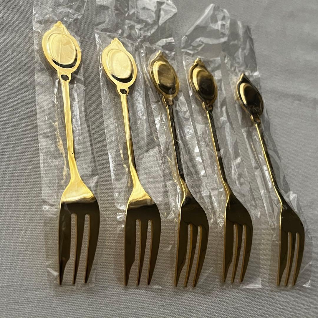 ロイヤルアルバート ムーンライトローズ ゴールド ケーキフォーク 5本