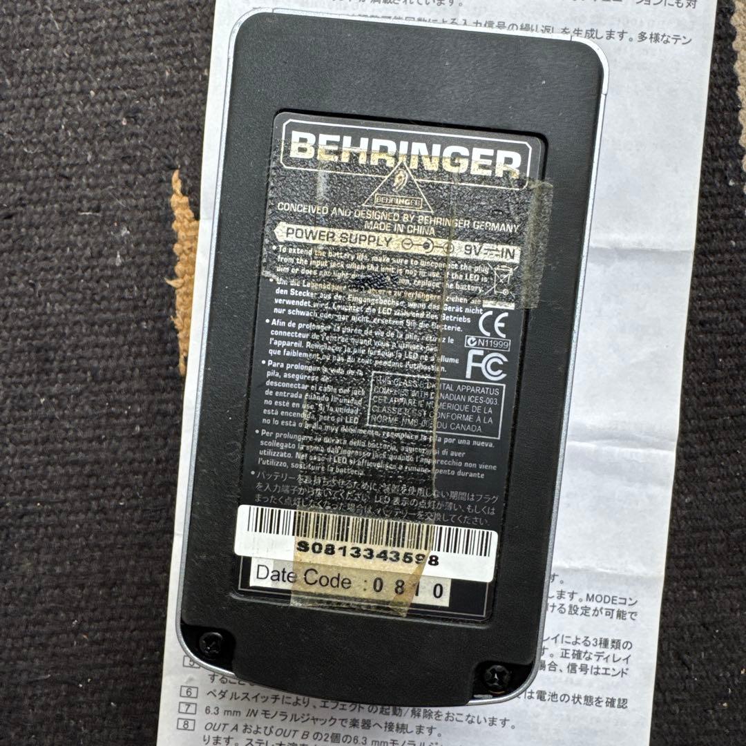 正常動作品 BEHRINGER DD400 デジタルディレイ