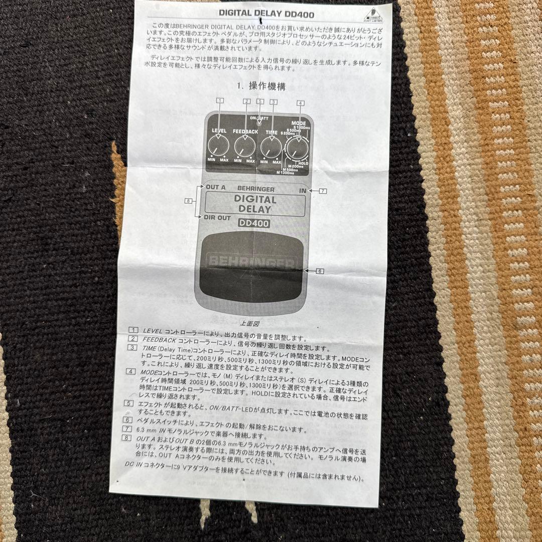 正常動作品 BEHRINGER DD400 デジタルディレイ
