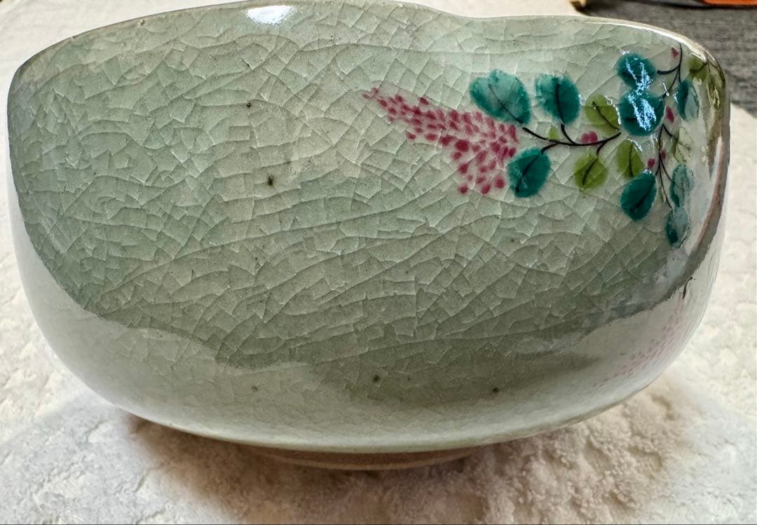 美濃焼　作山窯（SAKUZAN） 手描き草花文　深鉢（ボウル）