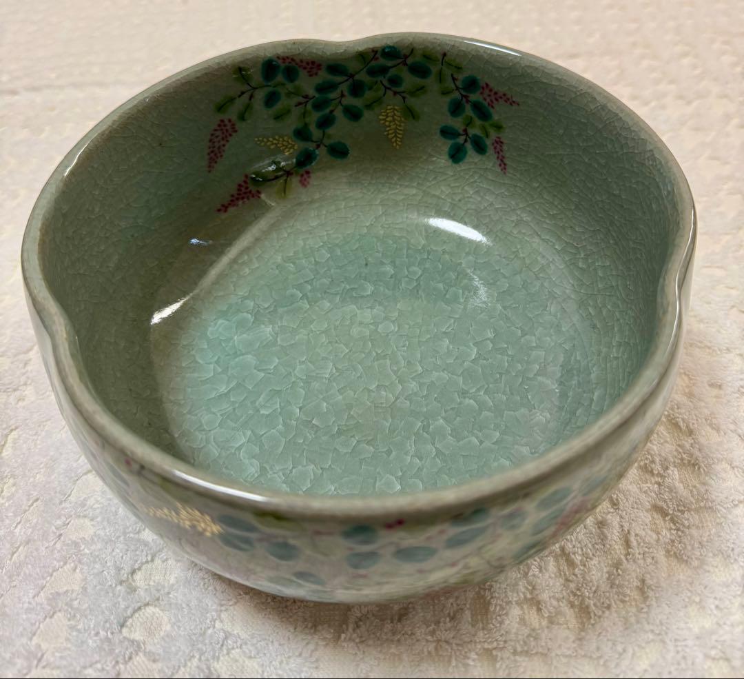美濃焼　作山窯（SAKUZAN） 手描き草花文　深鉢（ボウル）