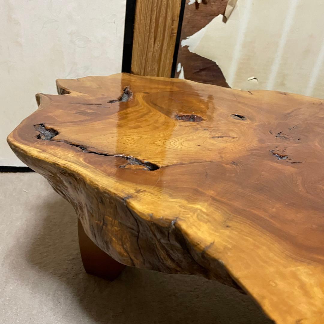 天然木材 杢目綺麗 一枚板 ローテーブル