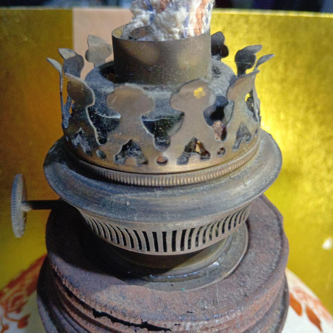 赤絵陶器ランプ 高さ約30cm