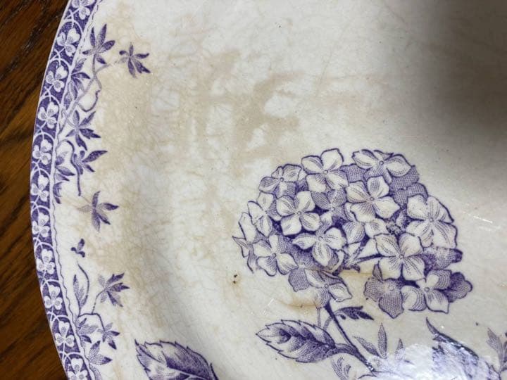 フランスアンティーク☆ジアンGienプレート直径23.5紫陽花