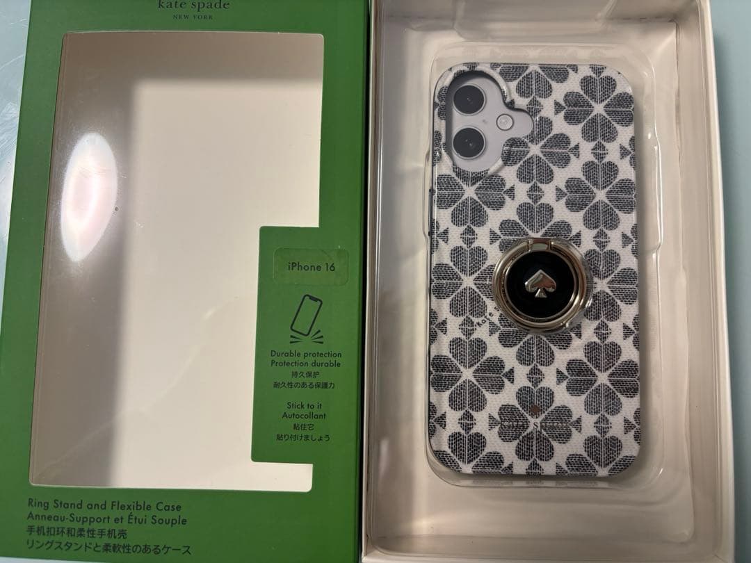 《新品未使用》Kate spade iPhone16 リング付スマホケース