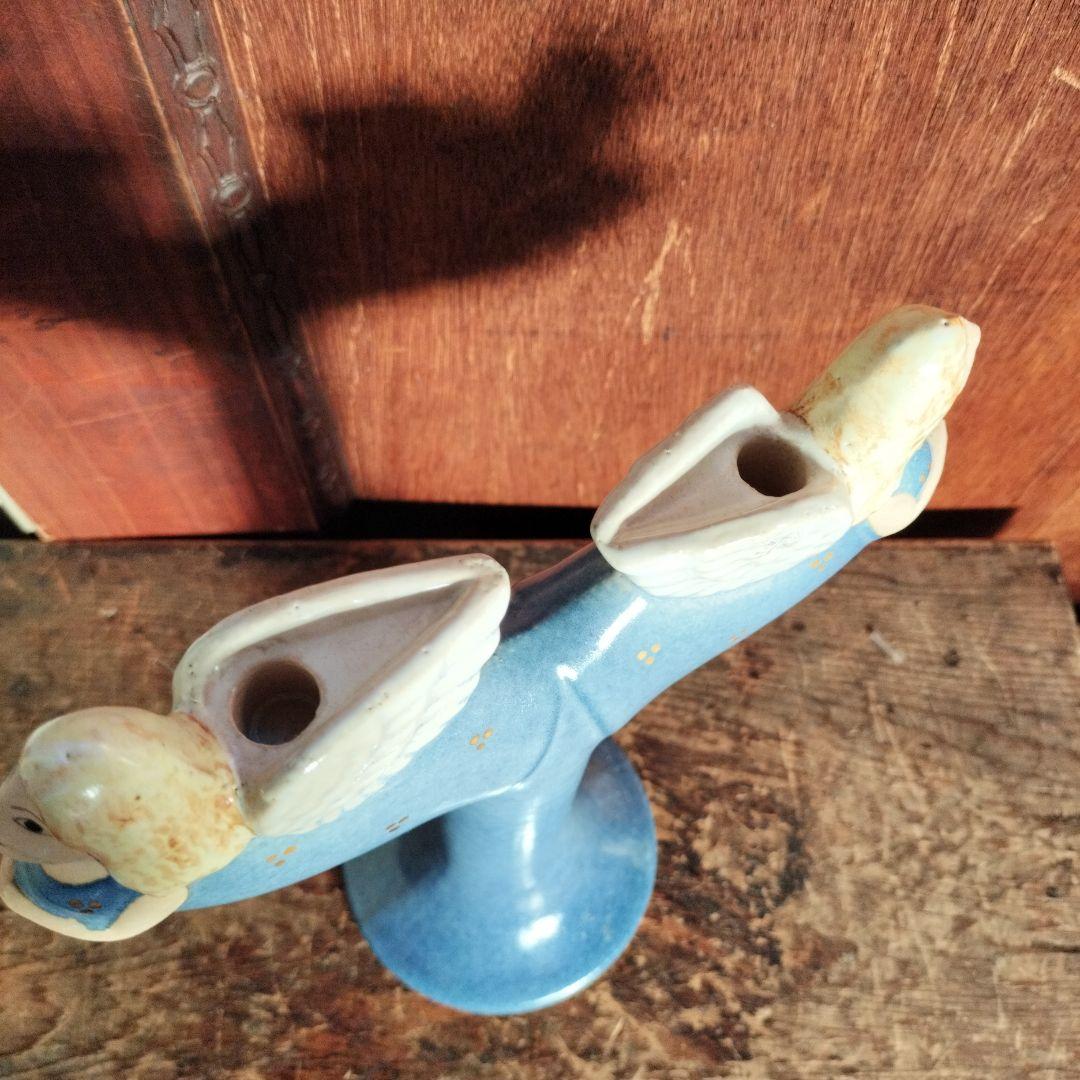 レア　リサラーソン　天使エンジェル　キャンドルホルダー　ろうそく立て　ブルー