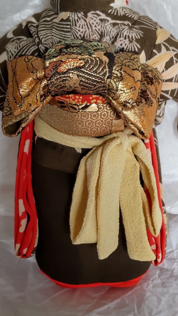 古布 熊 ティディベア 縮緬 着物 ハンドメイド アンティーク 人形 手作り
