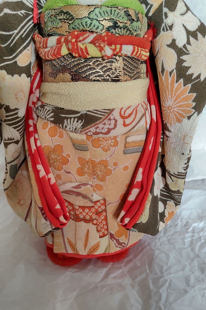 古布 熊 ティディベア 縮緬 着物 ハンドメイド アンティーク 人形 手作り