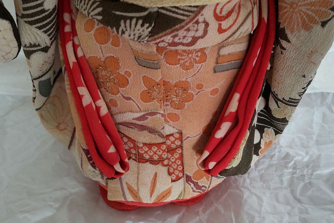 古布 熊 ティディベア 縮緬 着物 ハンドメイド アンティーク 人形 手作り