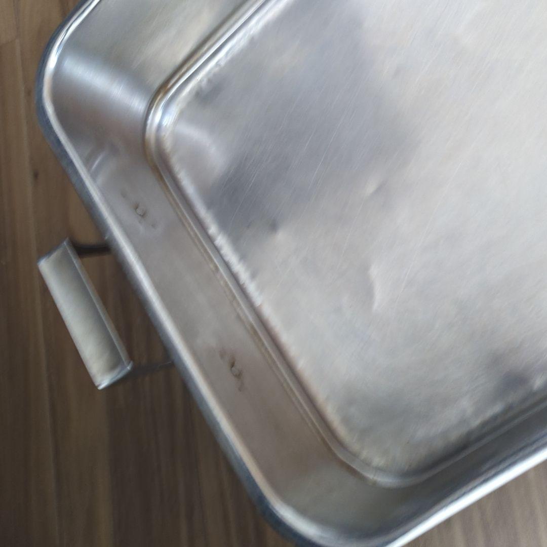 蓋なしアルミ飯台　ジャンクガーデン　アンティーク　昭和古道具　骨董　レトロ