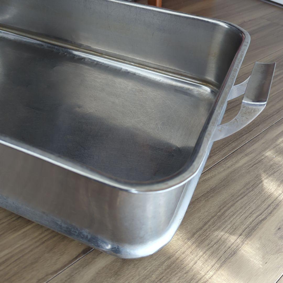 蓋なしアルミ飯台　ジャンクガーデン　アンティーク　昭和古道具　骨董　レトロ