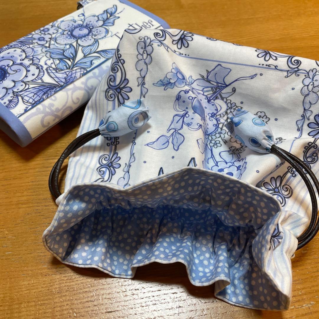 長財布　やりくり財布　ハンドメイド　ロラライハリス　巾着袋セット