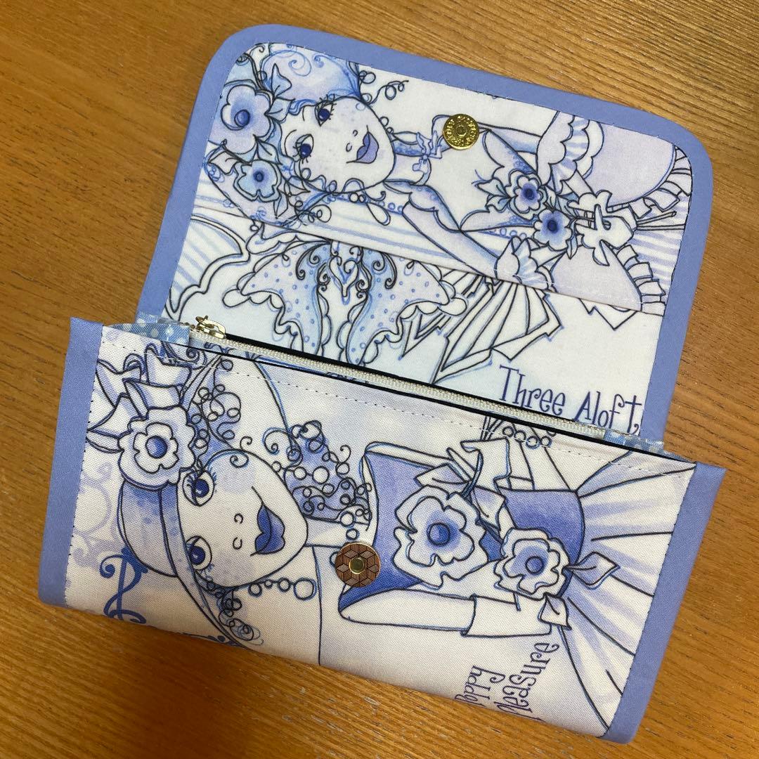 長財布　やりくり財布　ハンドメイド　ロラライハリス　巾着袋セット