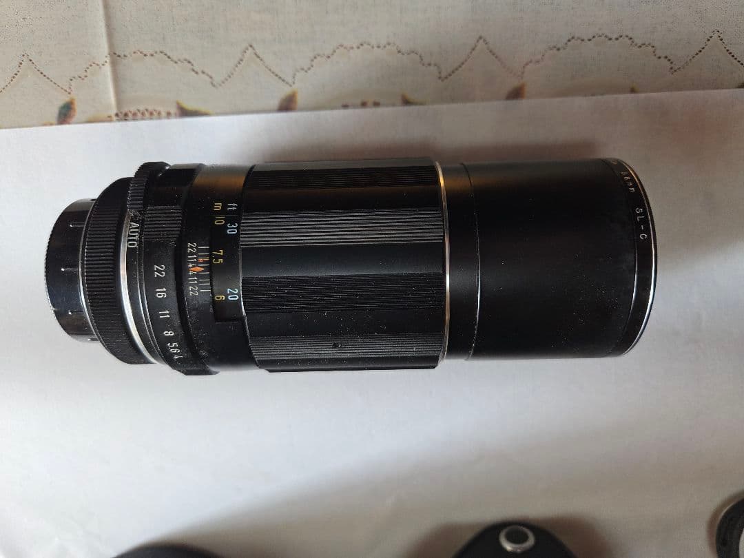 ペンタックス SPOTMATICフィルム一眼レフカメラ Takumar望遠レンズ