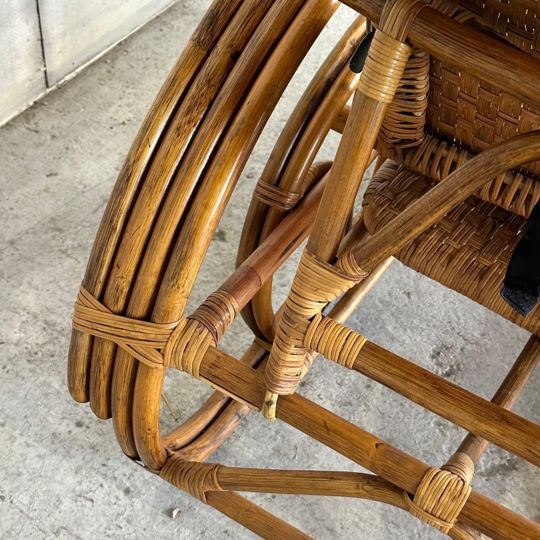 ꧁アジアンラタン꧂ ロッキングチェア オールド籐／寝椅子／リクライニング