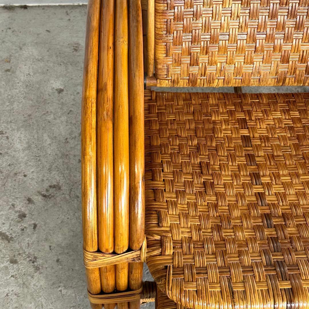 ꧁アジアンラタン꧂ ロッキングチェア オールド籐／寝椅子／リクライニング