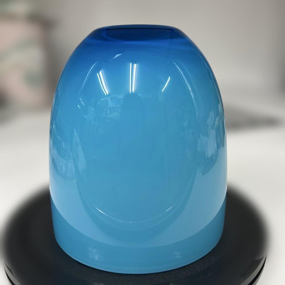 ZWIESEL ツヴィーゼル 1872 手吹きガラス 花瓶 青 ドイツ製