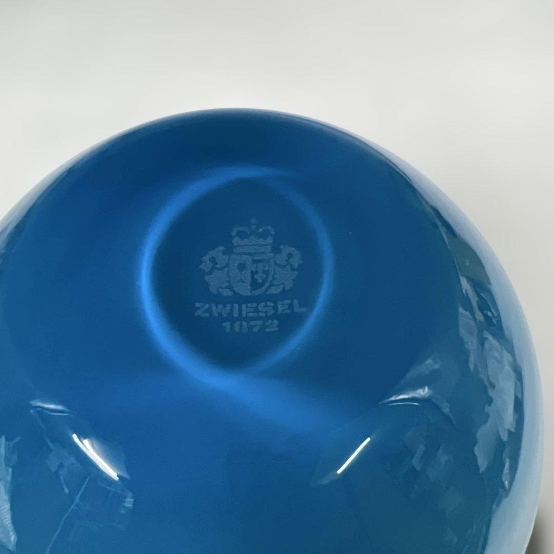ZWIESEL ツヴィーゼル 1872 手吹きガラス 花瓶 青 ドイツ製