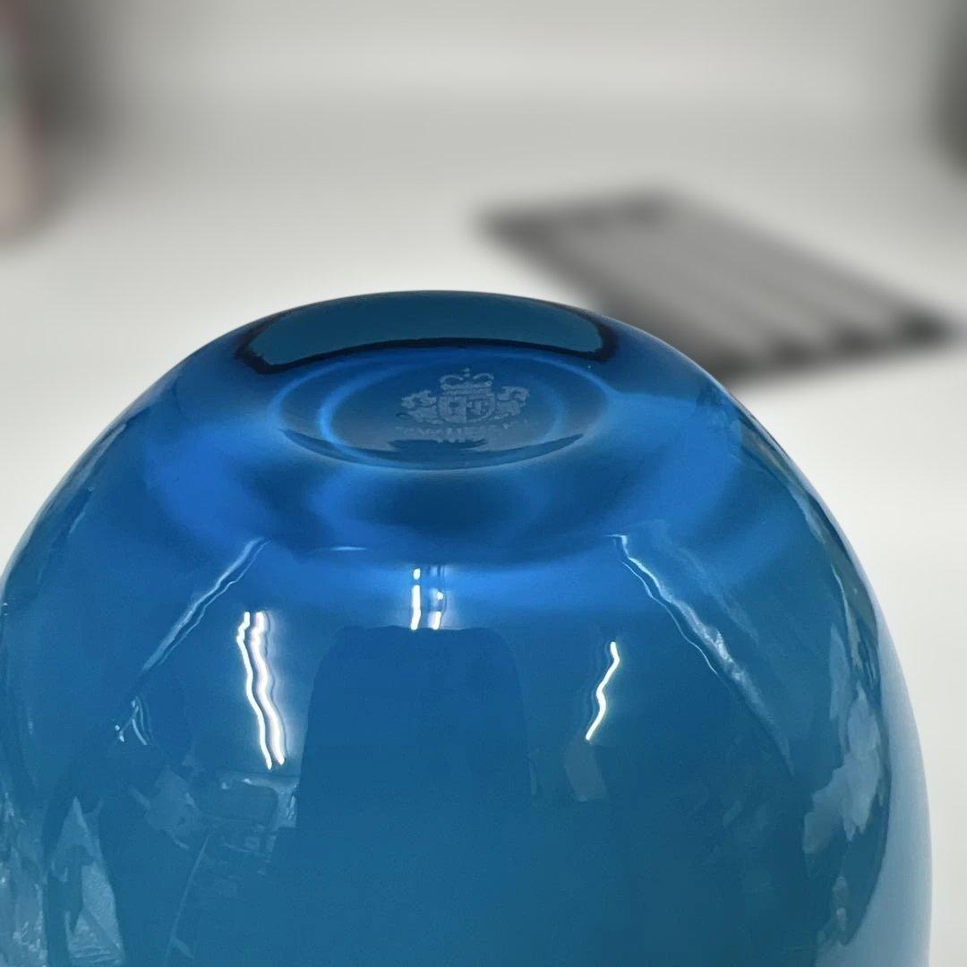 ZWIESEL ツヴィーゼル 1872 手吹きガラス 花瓶 青 ドイツ製